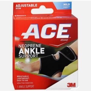 ACE Black Neoprene Adjustable Ankle Support